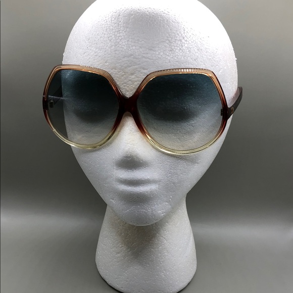 Annie Saral Paris France Vintage Retro Designer Sunglasses Oversized Ombre - Picture 14 of 14